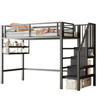 HOCHBETT 90/200 cm Schwarz aus Metall mit Stauraumleiter - Schwarz, Metall (90/200cm) - OKMYHOME