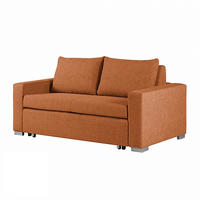 SCHLAFSOFA - Silberfarben/Orange, Textil (153/90/90cm) - home24