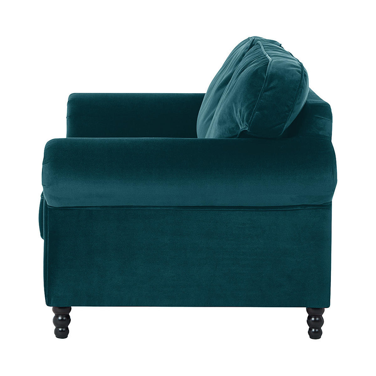 3-SITZER SOFA - Samt - Türkis, Textil (202/93/100cm) - home24