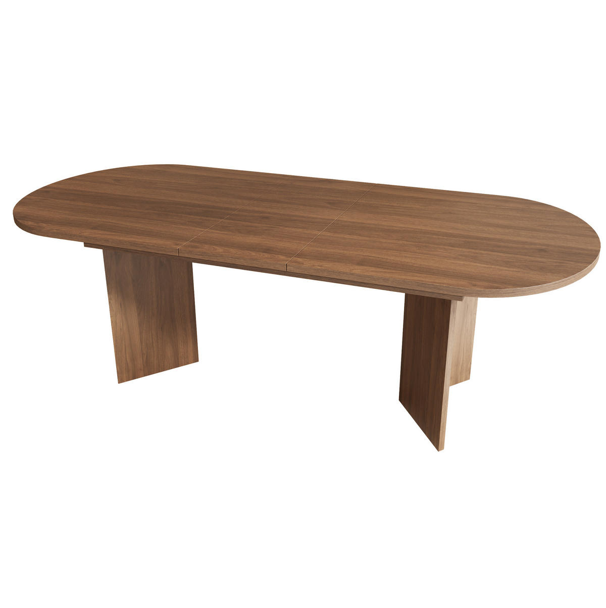 AUSZIEHTISCH in Nussbaumoptik aus MDF – abgerundet & flexibel für 4–8 Personen - Walnussfarben, Holzwerkstoff (200/90/75cm) - BEAOK