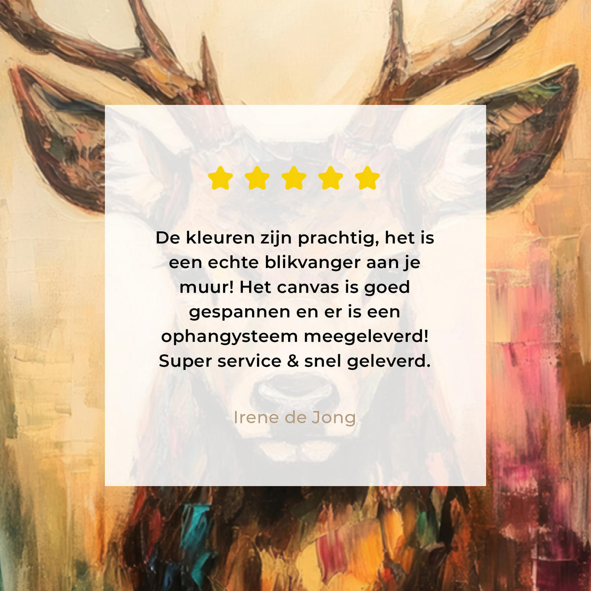 LEINWANDBILD Hirsch - Gemalt - Geweih - Braun Wanddeko 40x60 cm - Haselnussfarben, Textil (40/60cm) - MuchoWow