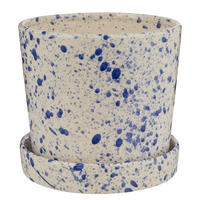 BLUMENÜBERTOPF (2-teilig) Splash - Blau/Beige, Stein (15cm) - Butlers
