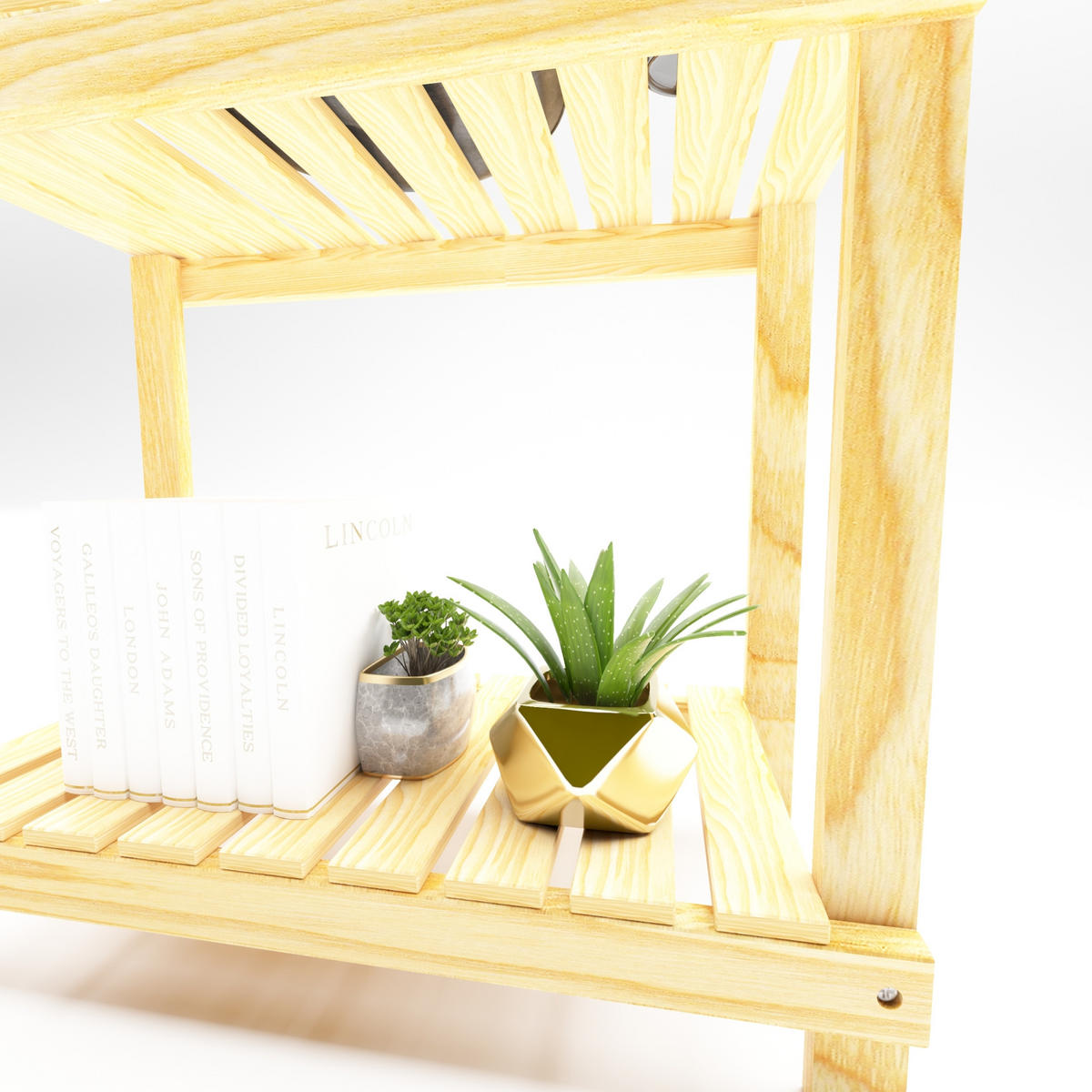 STANDREGAL Kinnula - Naturfarben, Holz (60/50/30cm) - [en.casa]