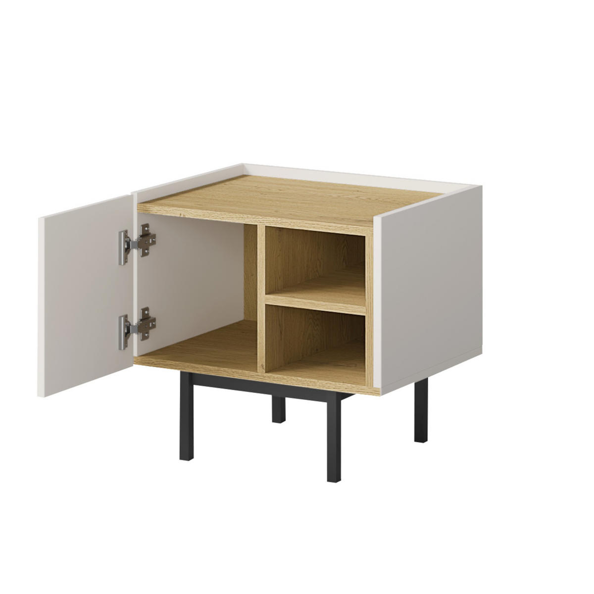 LINKER Nachttisch auf Beinen Noel 50 Kaschmir/Cremona-Eiche - Kaschmir/Eichefarben, Holzwerkstoff/Metall (53/50/42cm) - mzm24