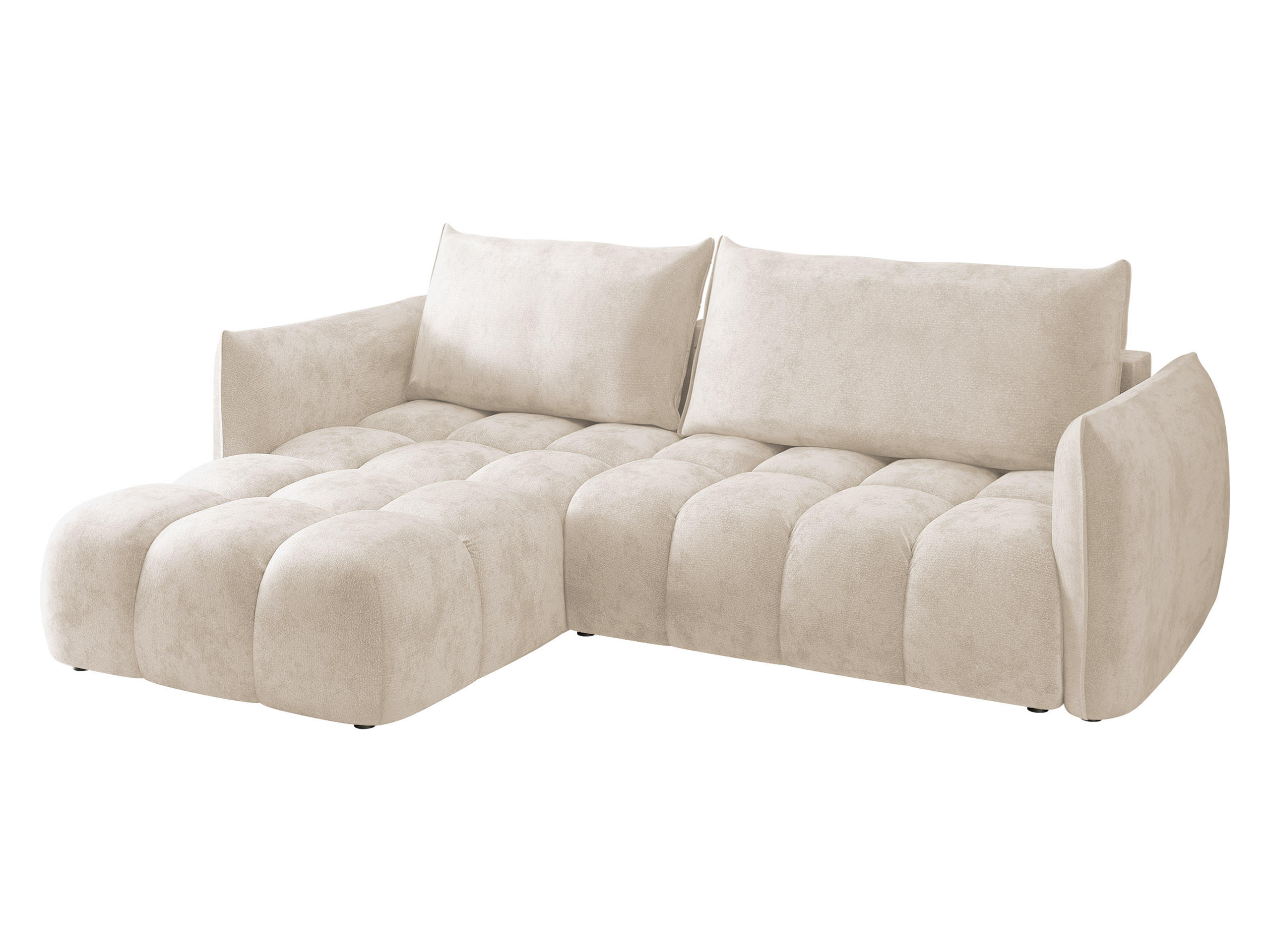 ECKSOFA Marsala, Seite: Links - Beige/Schwarz, Holz/Kunststoff (245/167cm) - MIRJAN24