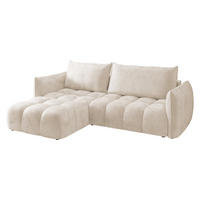 ECKSOFA Marsala, Seite: Links - Beige/Schwarz, Holz/Kunststoff (245/167cm) - MIRJAN24