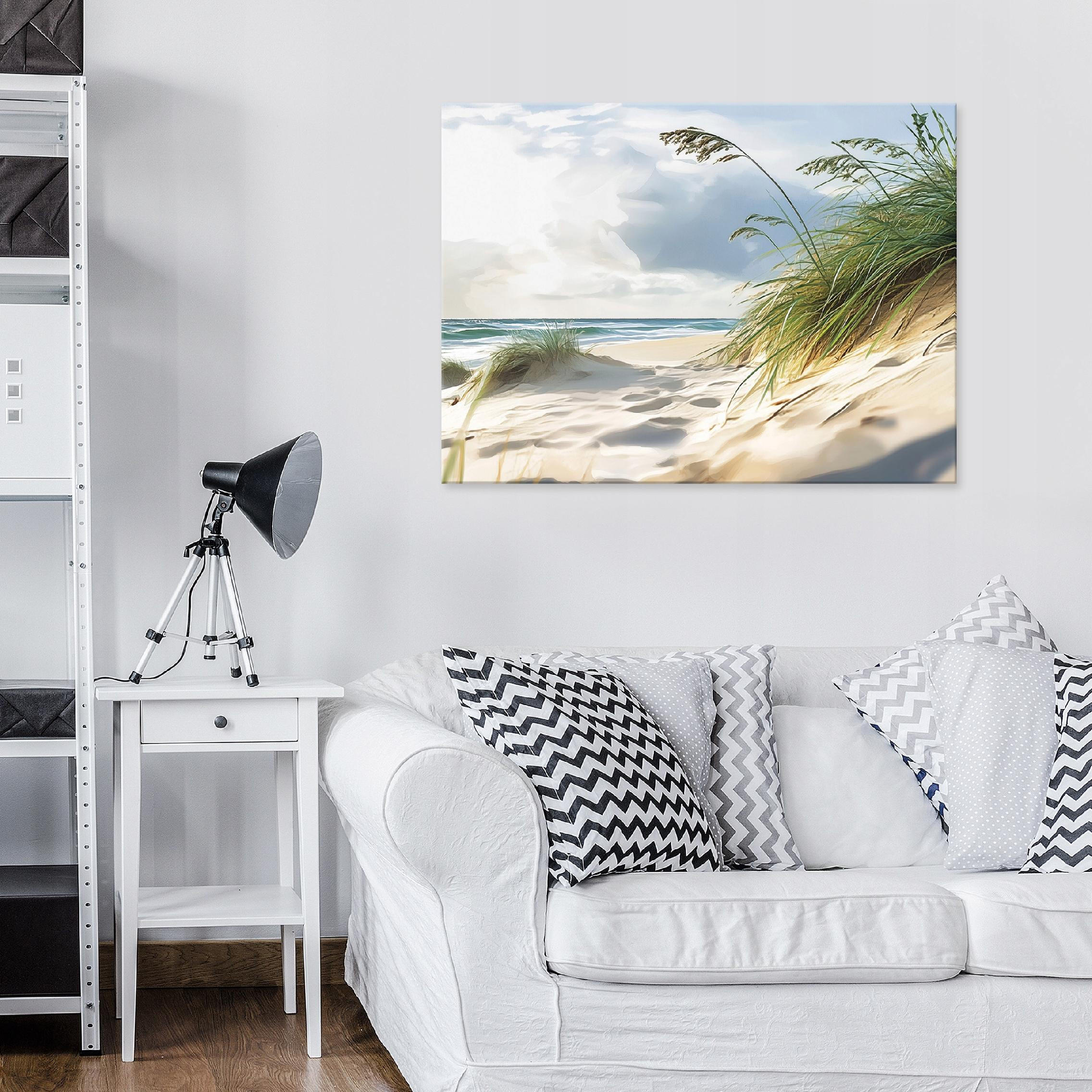 LEINWANDBILD Strand Meer Natur Modern 100x70 - Multicolor, Holzwerkstoff (100/70cm) - Wallarena
