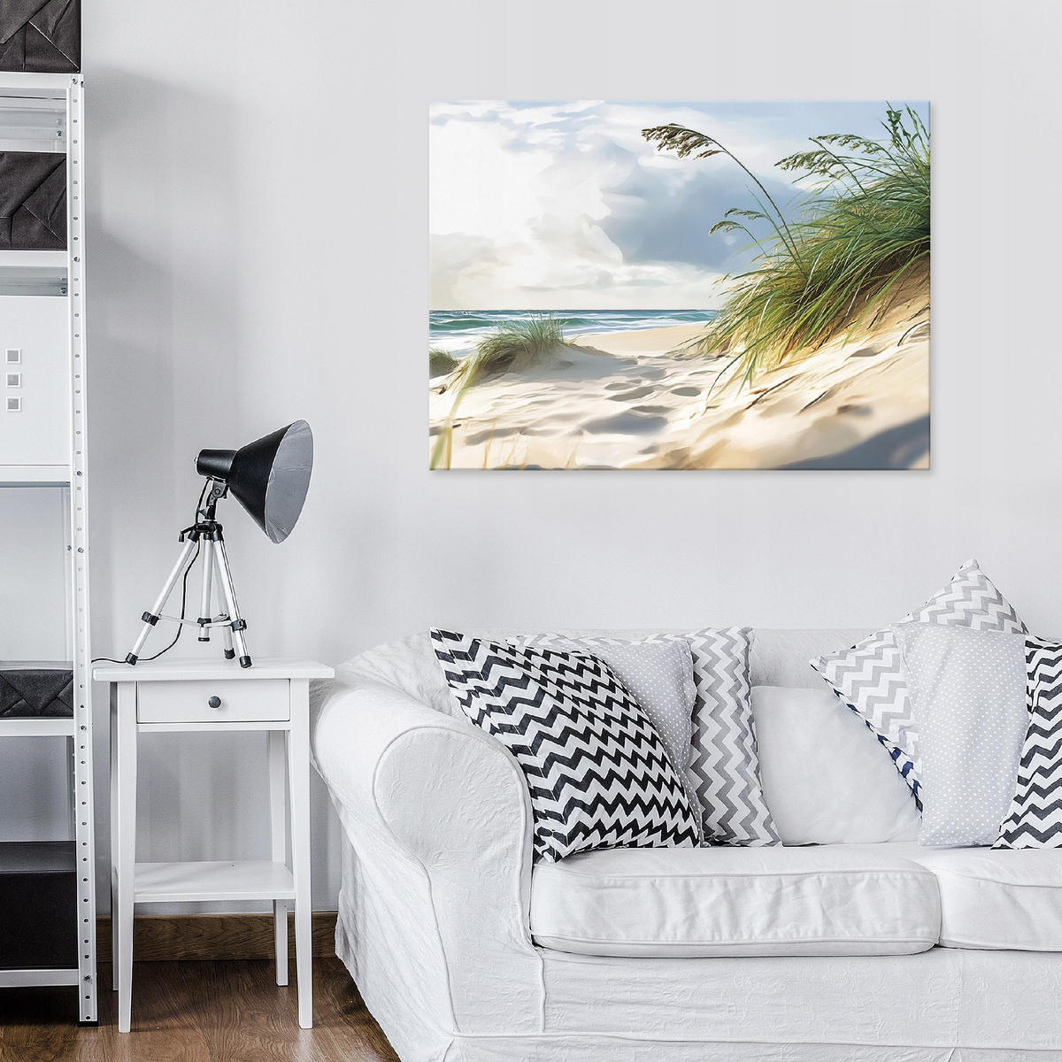 LEINWANDBILD Strand Meer Natur Modern 100x70 - Multicolor, Holzwerkstoff (100/70cm) - Wallarena