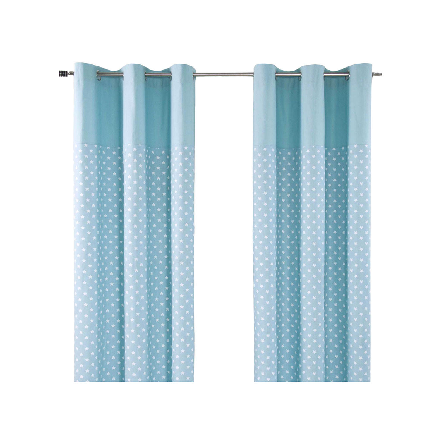 ÖSENVORHANG Sterne blickdicht 2er-Set, 117/137 cm - Blau, Textil (117/137cm) - Homescapes