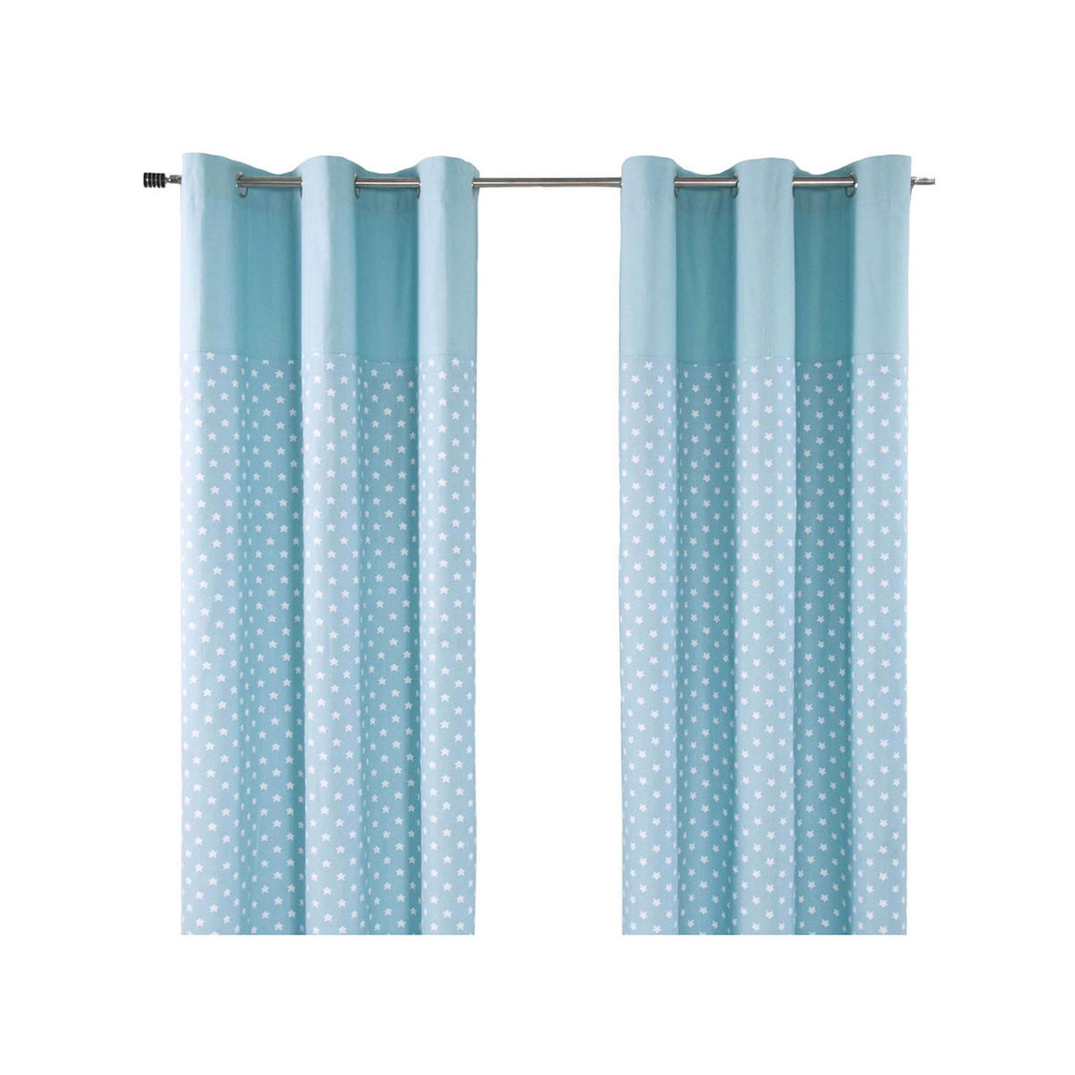 ÖSENVORHANG Sterne blickdicht 2er-Set, 117/137 cm - Blau, Textil (117/137cm) - Homescapes