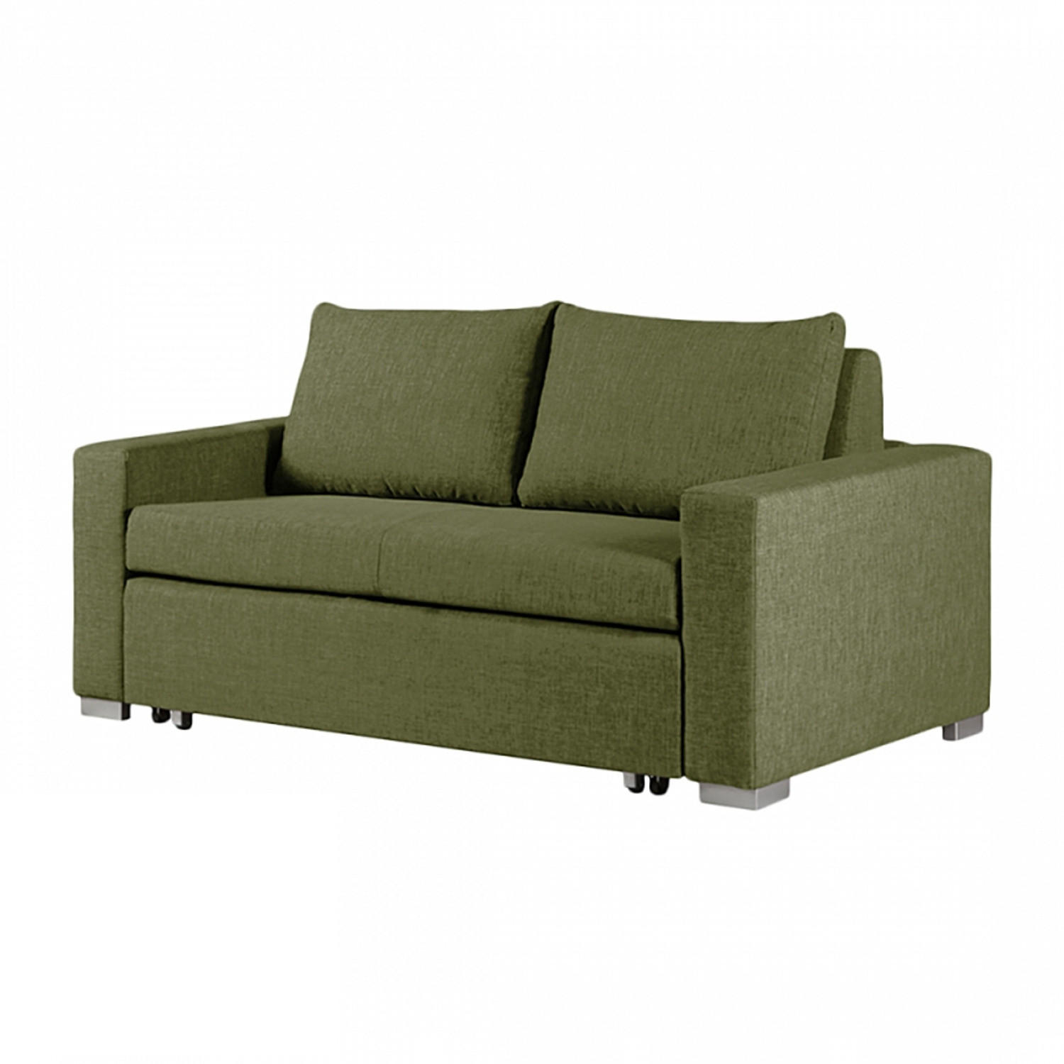 SCHLAFSOFA - Silberfarben/Grün, Textil (193/90/90cm) - home24