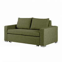 SCHLAFSOFA - Silberfarben/Grün, Textil (193/90/90cm) - home24