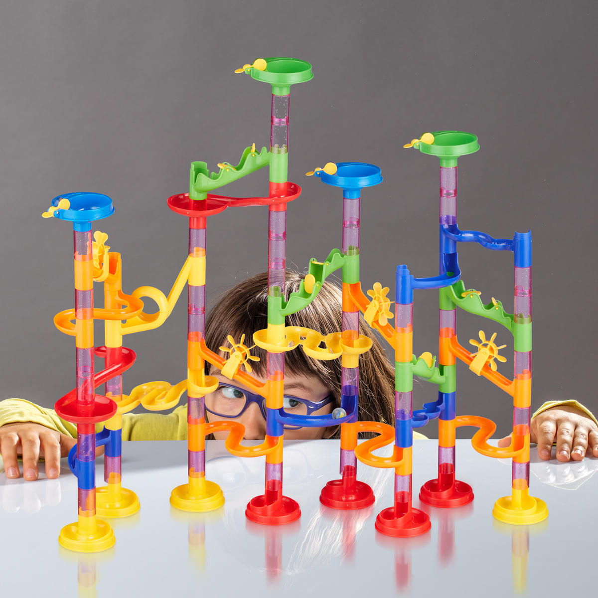 KUGELBAHN - Multicolor, Kunststoff (30/45/21cm) - Relaxdays