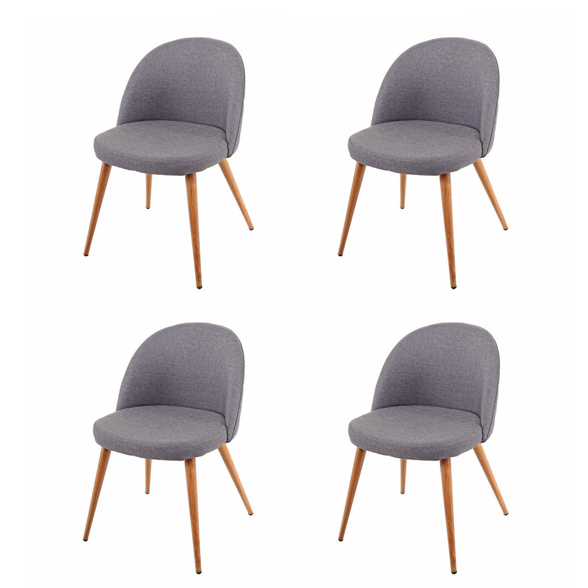 ESSZIMMERSTUHL Anthrazit 4er-Set - Anthrazit, Textil (48/77/46cm) - MCW