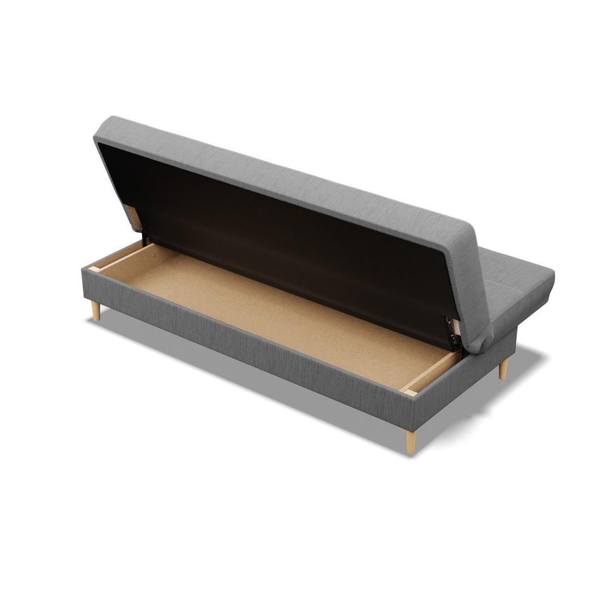 SOFA 3-SITZER MIT SCHLAFFUNKTION AVENTO Hellgrau - Hellgrau, Textil (93/96/200cm) - Mebligo