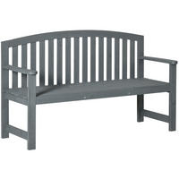 ZAHRADNÍ lavice z jedlového dřeva 143x51x85 cm šedá s ergonomickým opěradlem a voděodolnou úpravou - šedá, kompozitní dřevo (143/85/51cm) - Modfu