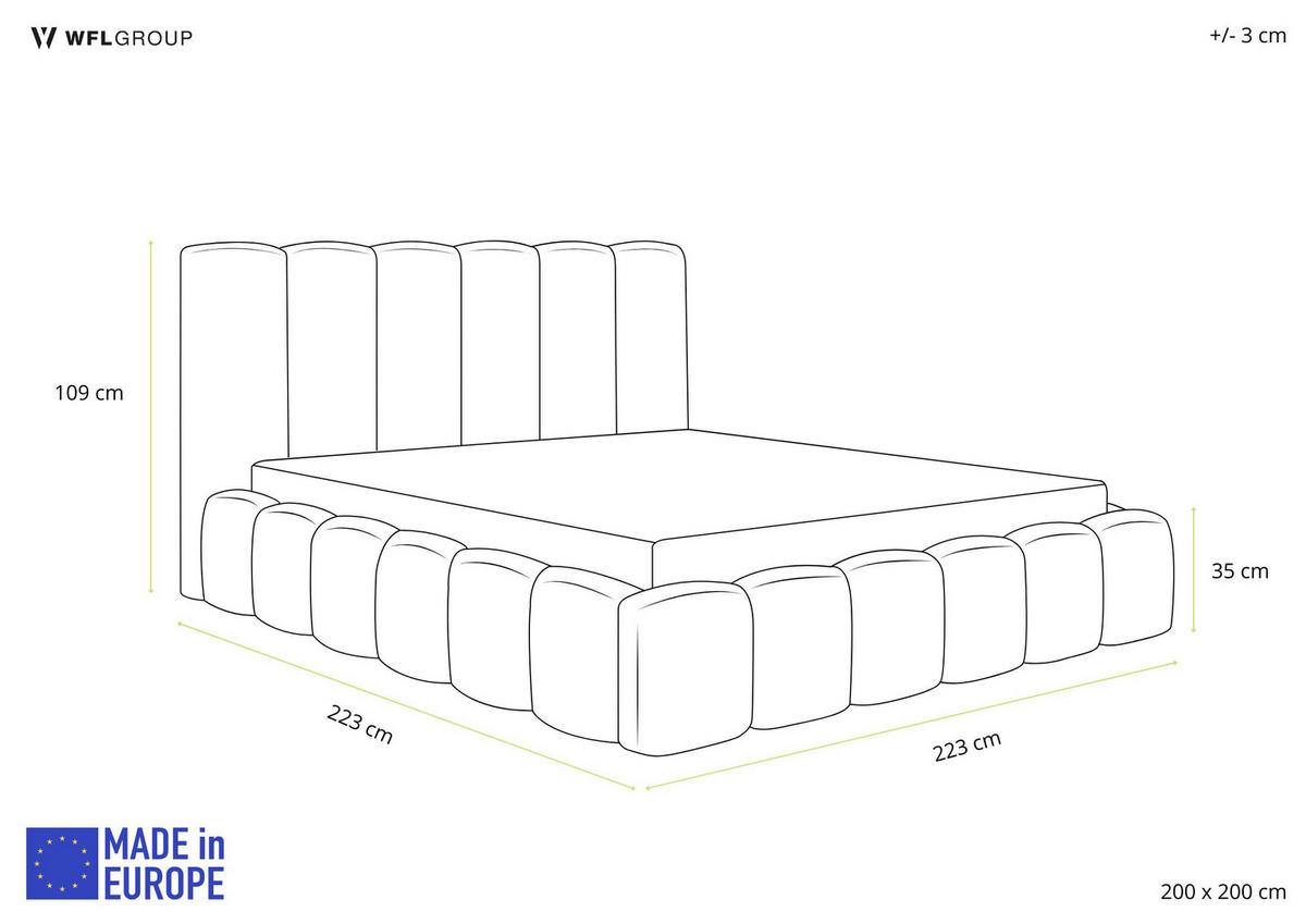 POLSTERBETT Serenity mit Bettkasten, Beige Samt 200x200 cm - Champagner/Beige, Holz/Holzwerkstoff (200/200cm) - WFL GROUP