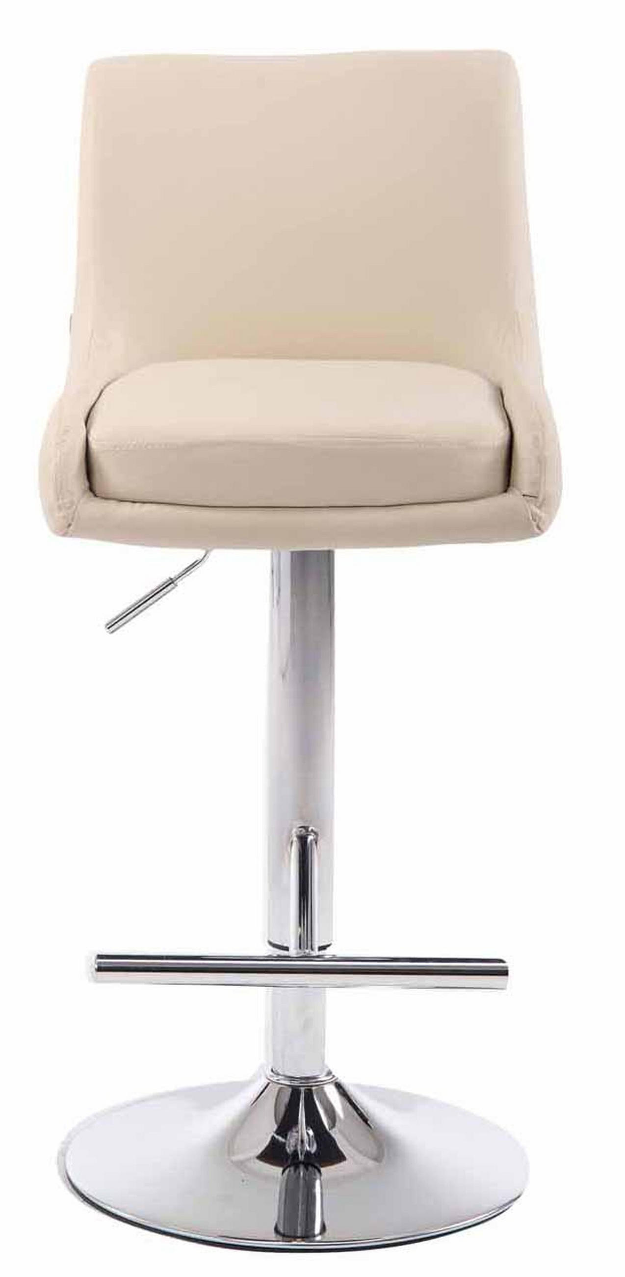 BARHOCKER Cludo, 2er Set, Gestell Metall in Chromoptik, Kunstleder Creme - Chromfarben/Creme, Kunststoff/Textil (43/100/50cm) - TPFLiving