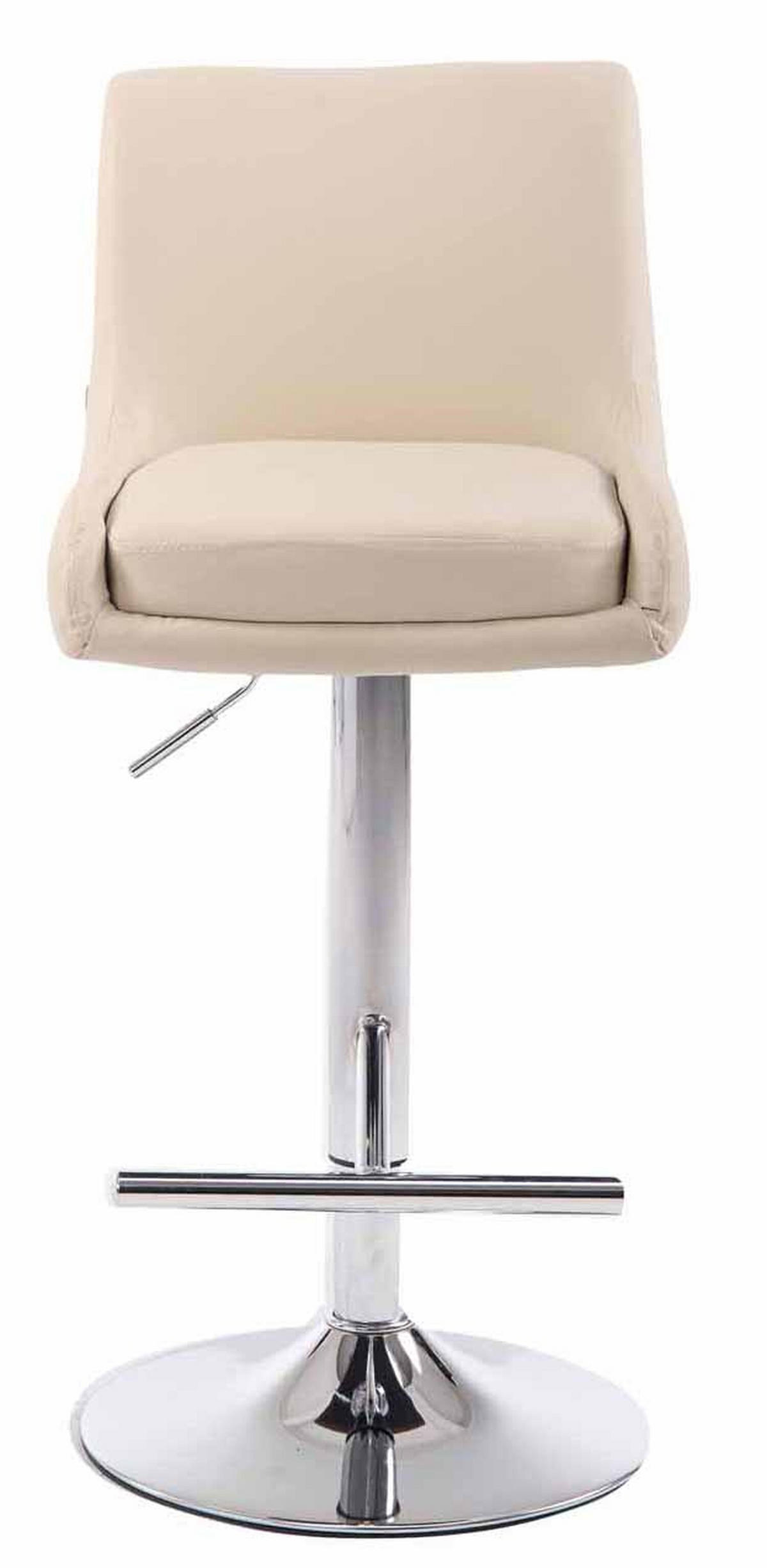 BARHOCKER Cludo, 2er Set, Gestell Metall in Chromoptik, Kunstleder Creme - Chromfarben/Creme, Kunststoff/Textil (43/100/50cm) - TPFLiving