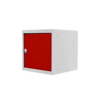 SCHLIESSFACHWÜRFEL Blocky mit Drehriegelschloss für Vorhängeschloss 40x40x40cm Lichtgrau/Rot - Rot/Grau, Metall (40/40/40cm) - PROREGAL