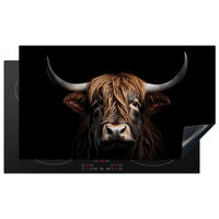 HERDABDECKPLATTE Schottischer Highlander - Porträt - Schwarz - Tier 90x52 cm - Braun, Kunststoff (90/0.2/52cm) - MuchoWow
