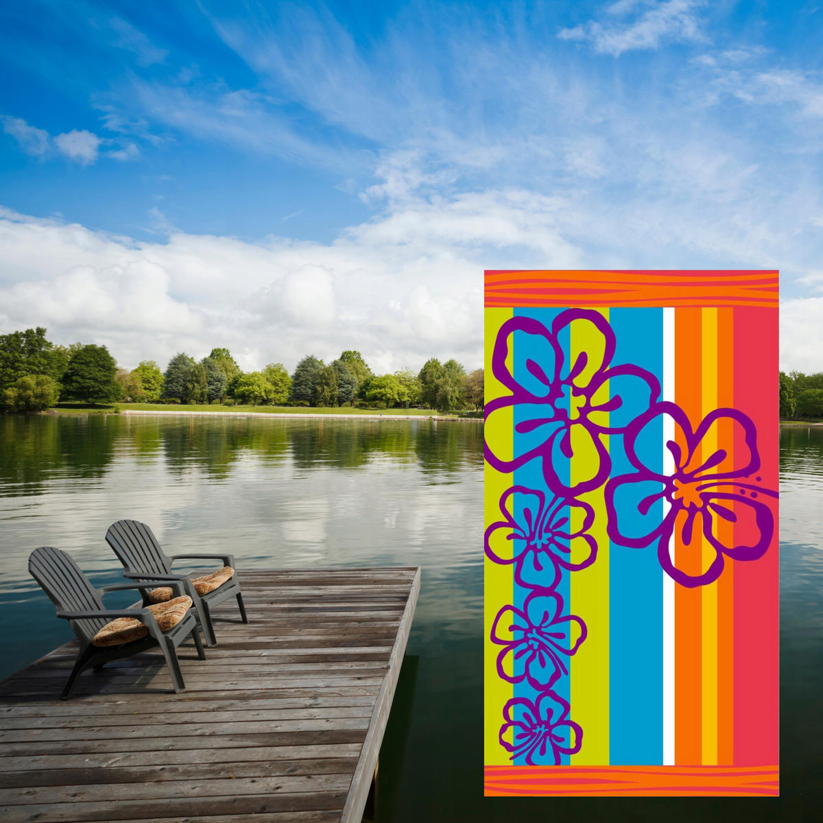 STRANDTUCH Mikrofaser 180x100 cm - Multicolor, Textil (100/180cm) - KRUMAD