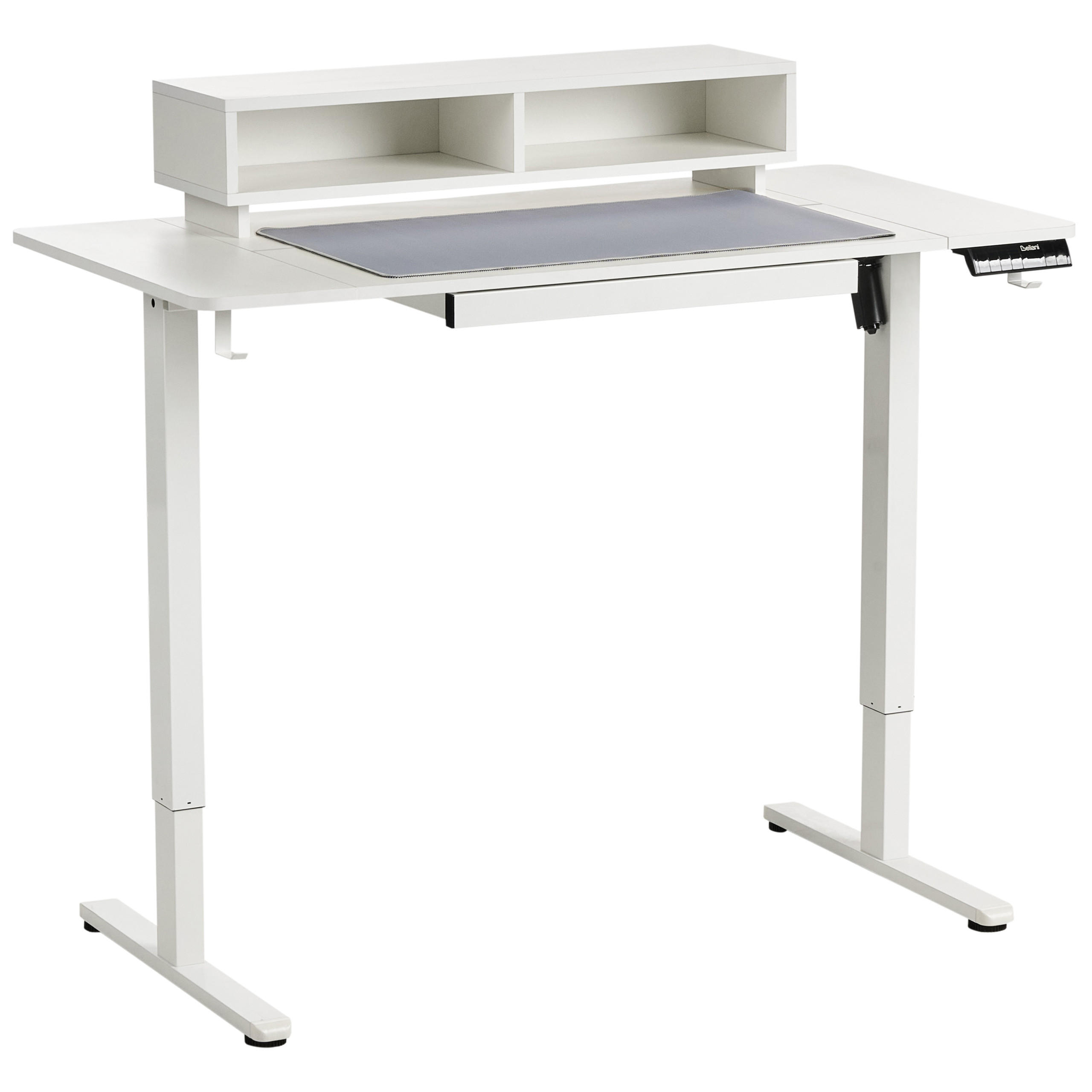 SCHREIBTISCH elektrisch höhenverstellbar 120/60 cm mit USB-Anschluss Weiß Lucama - Weiß, Holzwerkstoff/Metall (60/120/88cm) - Beliani