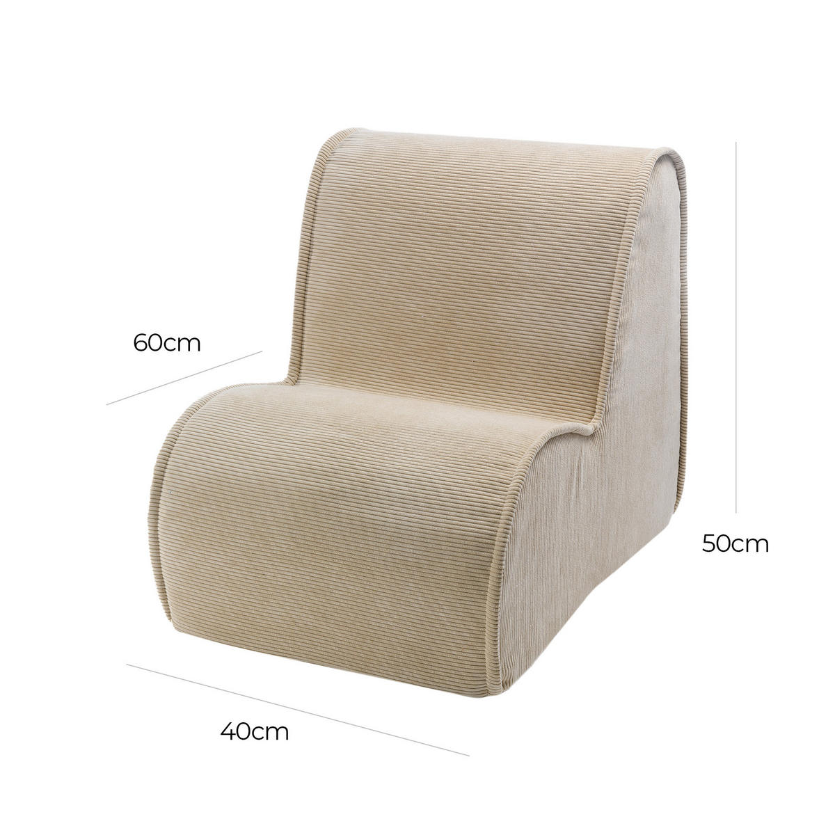 STUHL für Kinder, Kord, Sand - Beige, Textil (40/50/60cm) - MeowBaby