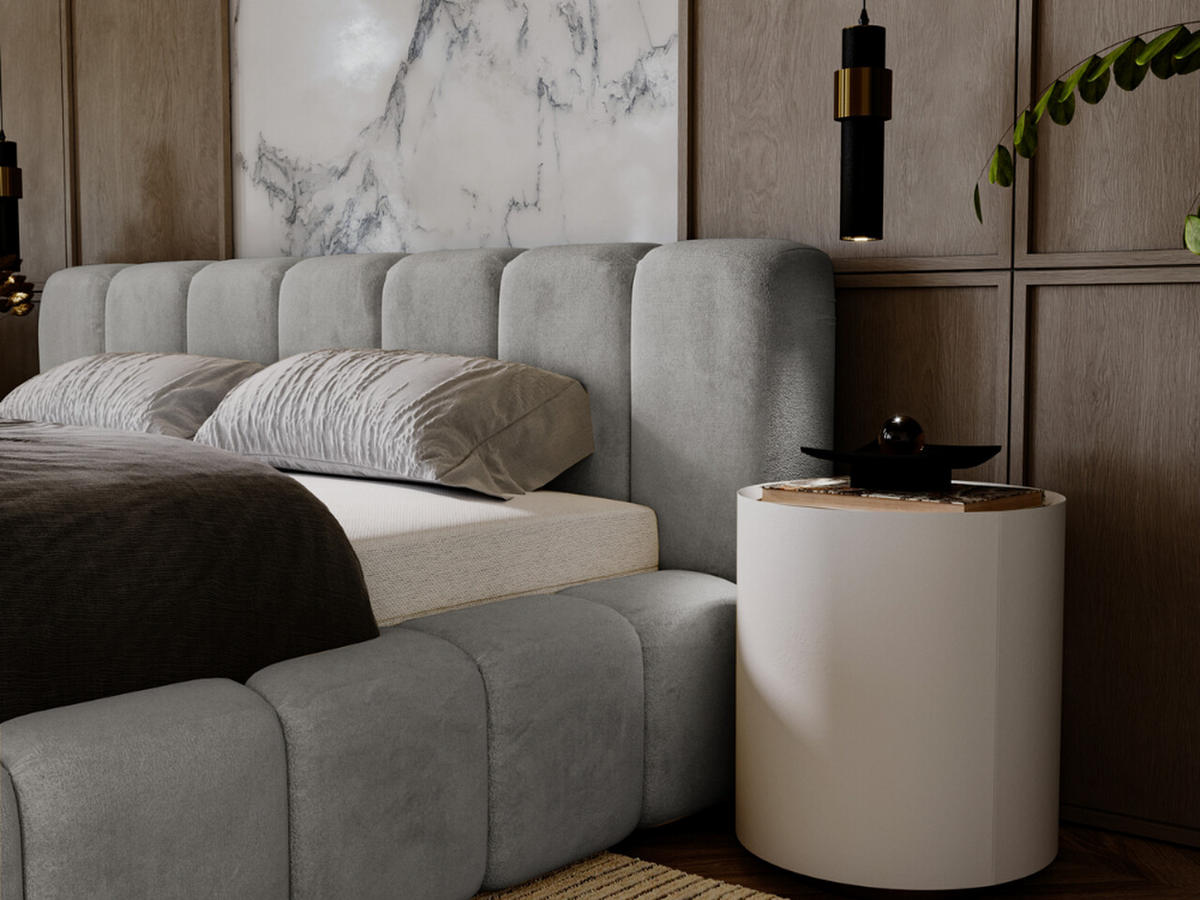 POLSTERBETT Ibiza 160x200 Grau - Naturfarben/Grau, Holz/Textil (160/200cm) - Graingold