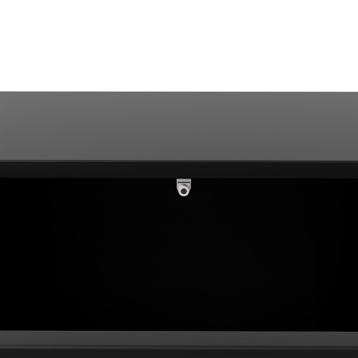 TV-SCHRANK Schwarz-Holzoptik mit Sensor-LED & ausziehbarer Länge - Schwarz, Holzwerkstoff (38/44/240cm) - SHOPENTRA