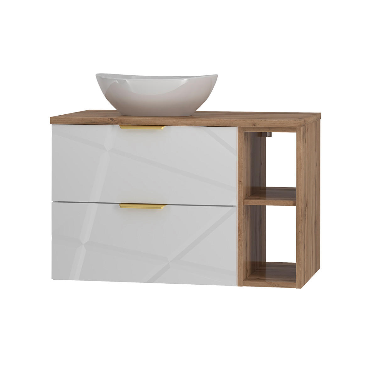 WASCHTISCH 80.6cm Aurora Weiß - Weiß, Holzwerkstoff (80.6/52.2/46.5cm) - Petits-meubles