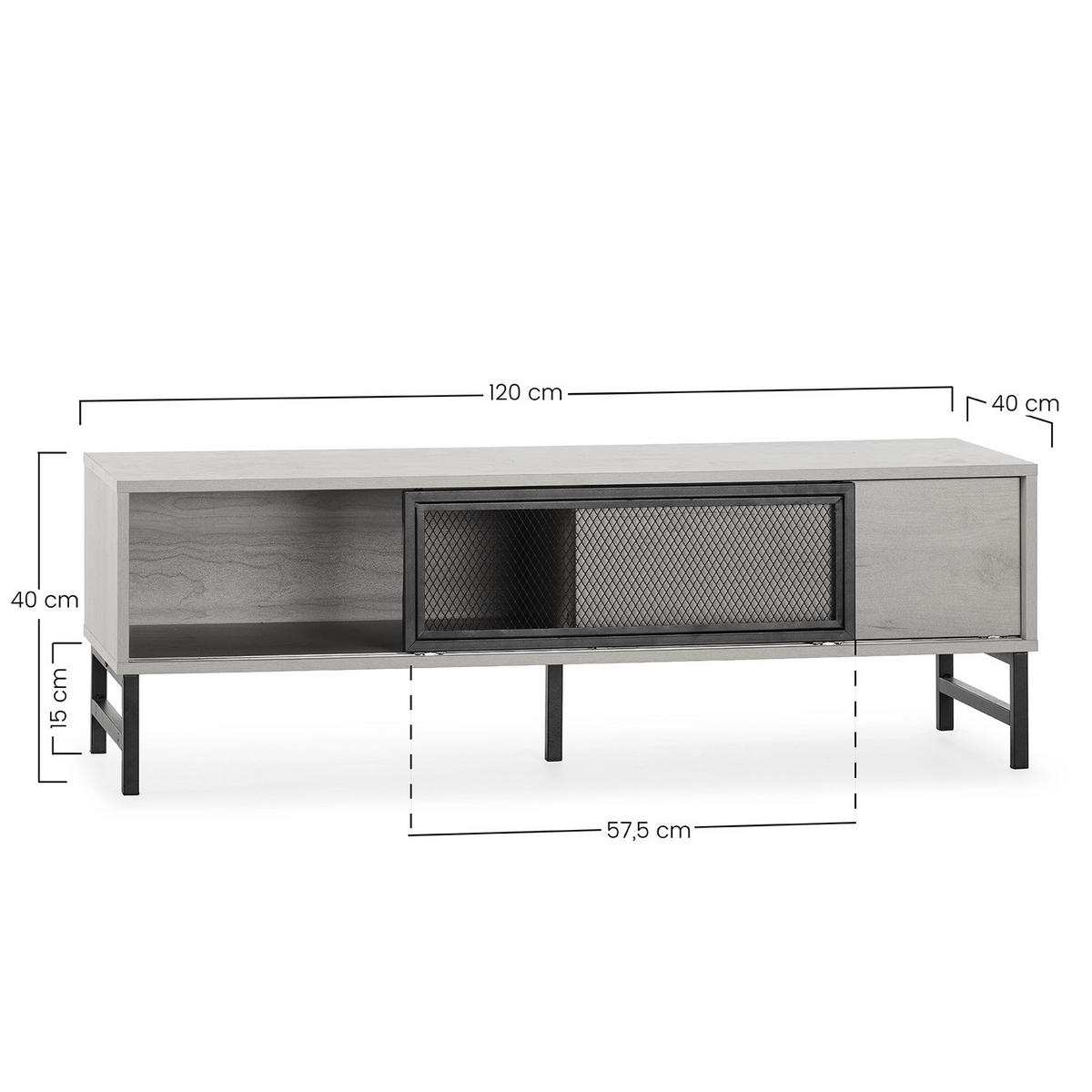 TV-ELEMENT Isis 2 Türen Eiche farbe - Honigeiche, Holzwerkstoff (120/40/40cm) - VS Venta-stock