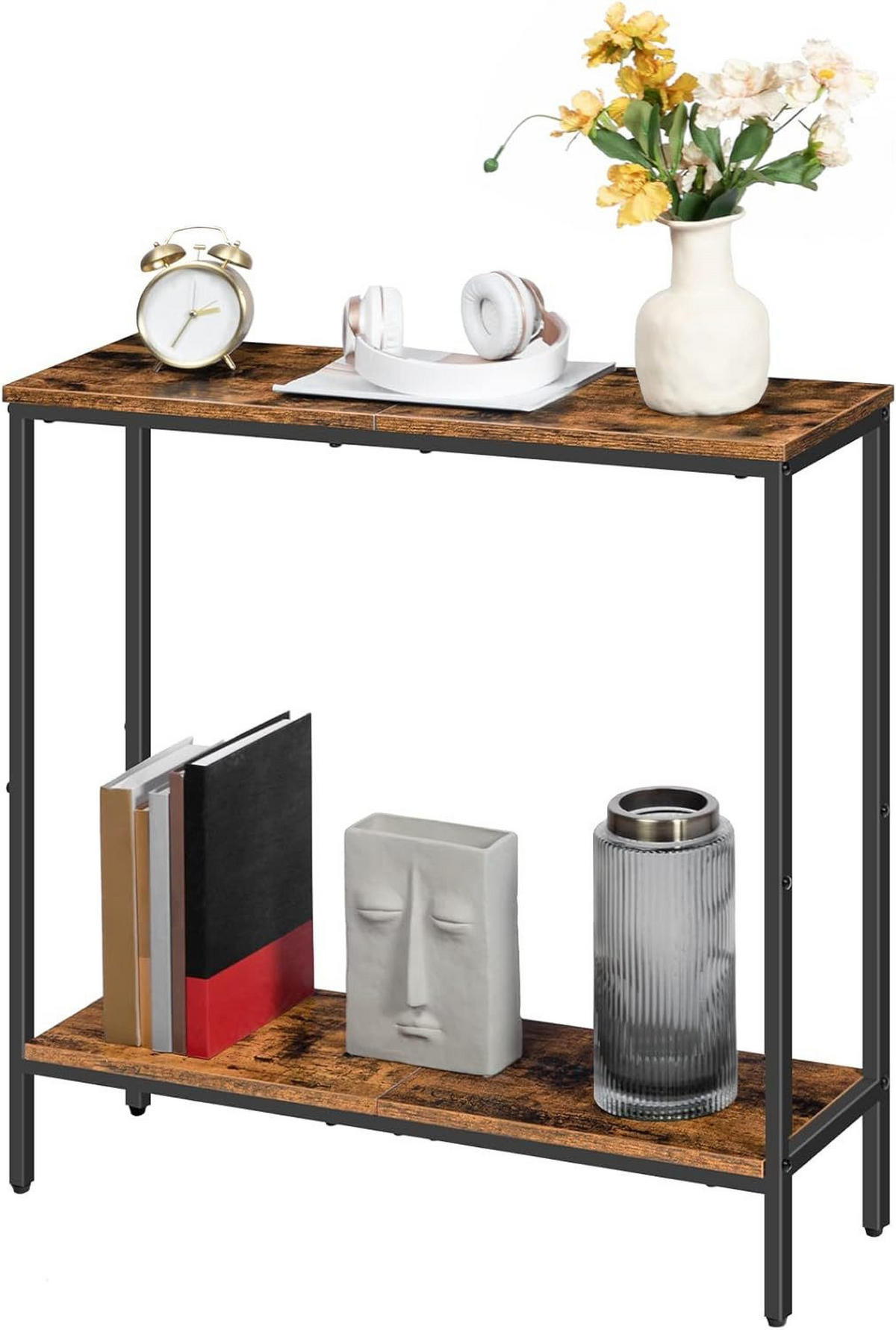 KONSELENTISCH BRAUN Ablage - Dunkelbraun/Schwarz, Holzwerkstoff (75/22/75cm) - Hoobro