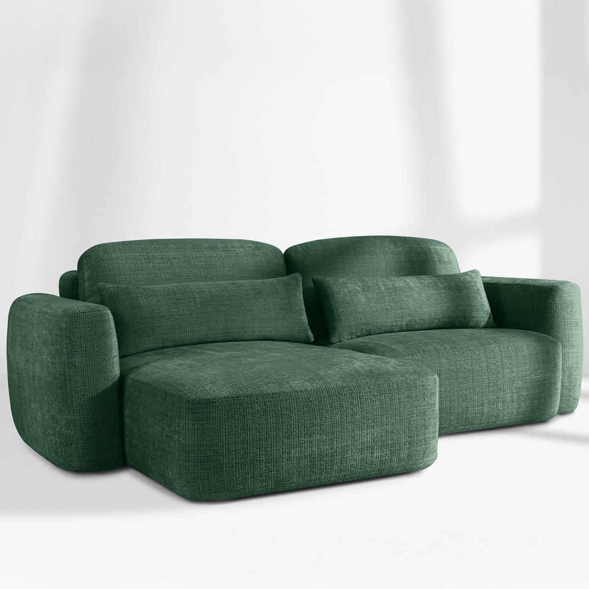 SITZGARNITUR ELOSA - Grün, Holz/Textil (245/85/165cm) - KONSIMO®