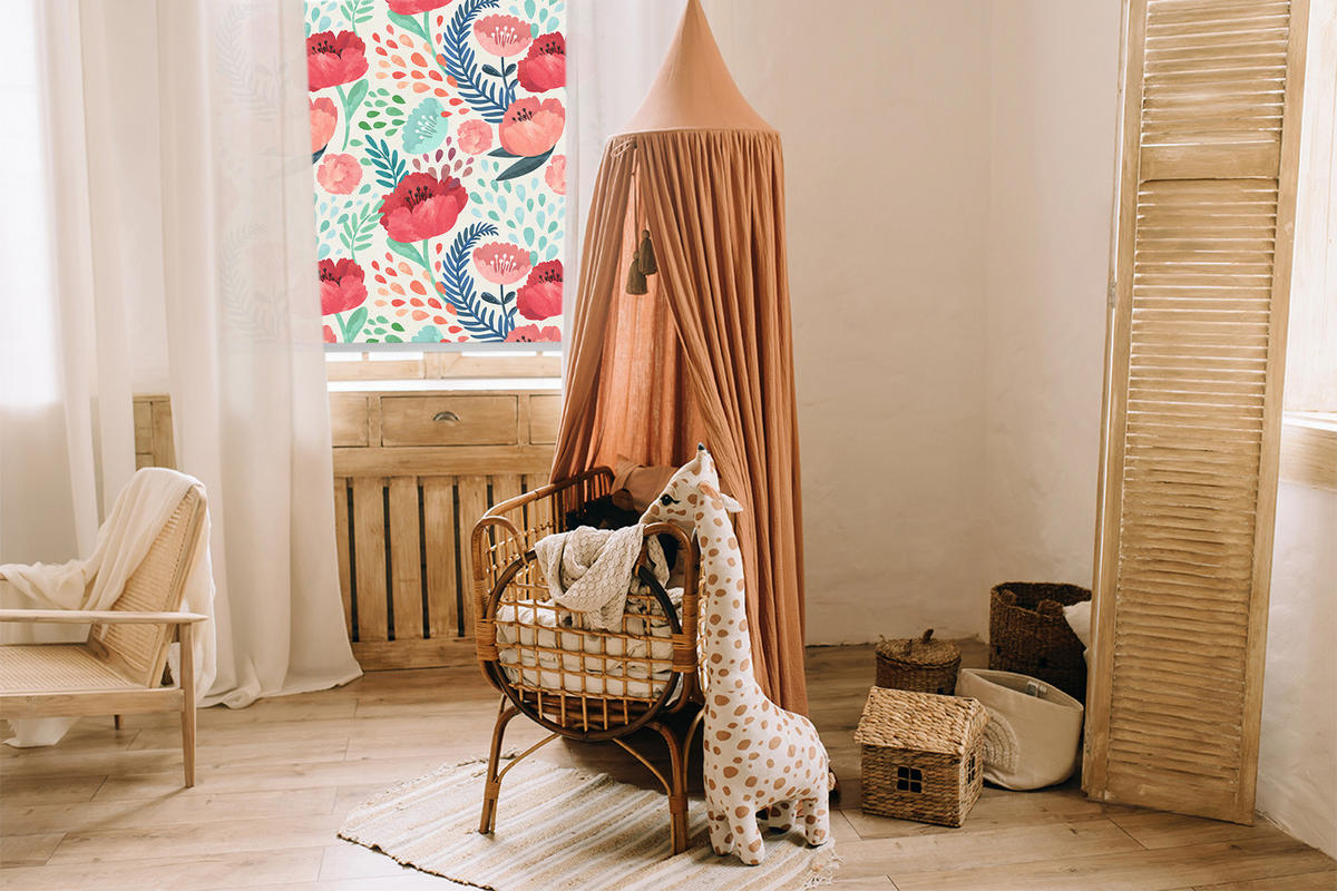 VNÚTORNÁ roleta - okenná roleta - roleta - 150x140 cm - Mak - červená, plast (150/140/0.5cm) - TULUP