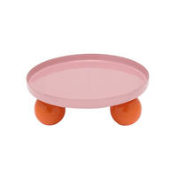 SERVIERTABLETT Double Funky Rosa 20/20/7 cm - Pink, Metall (20/7/20cm) - Present Time