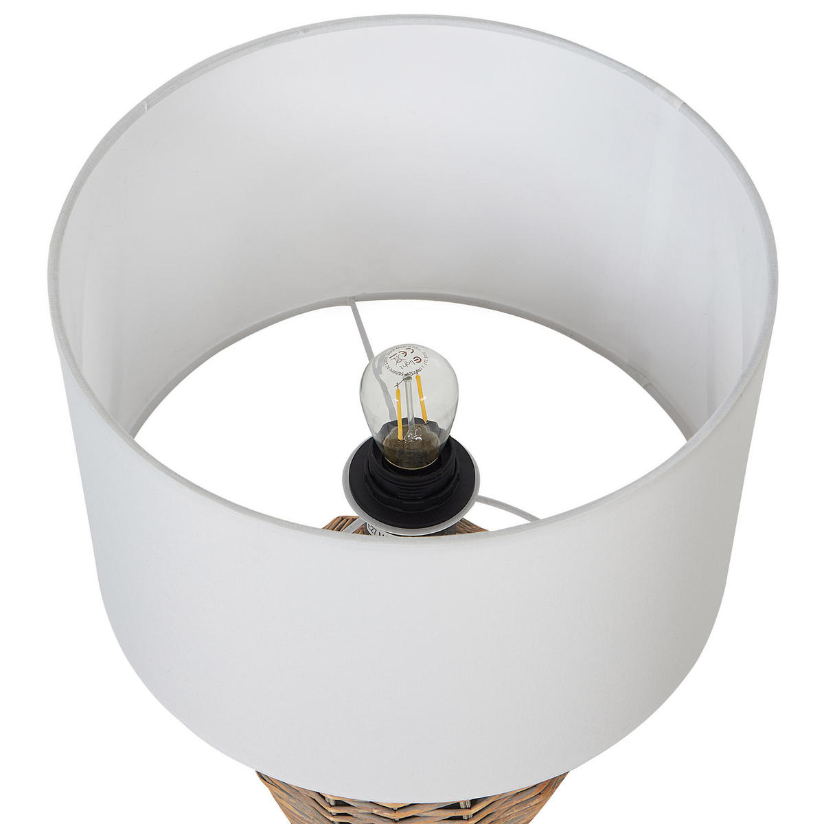 TISCHLEUCHTE Naturfarben/Weiß Furelos - Naturfarben/Weiß, Naturmaterialien (30/30/49cm) - Beliani