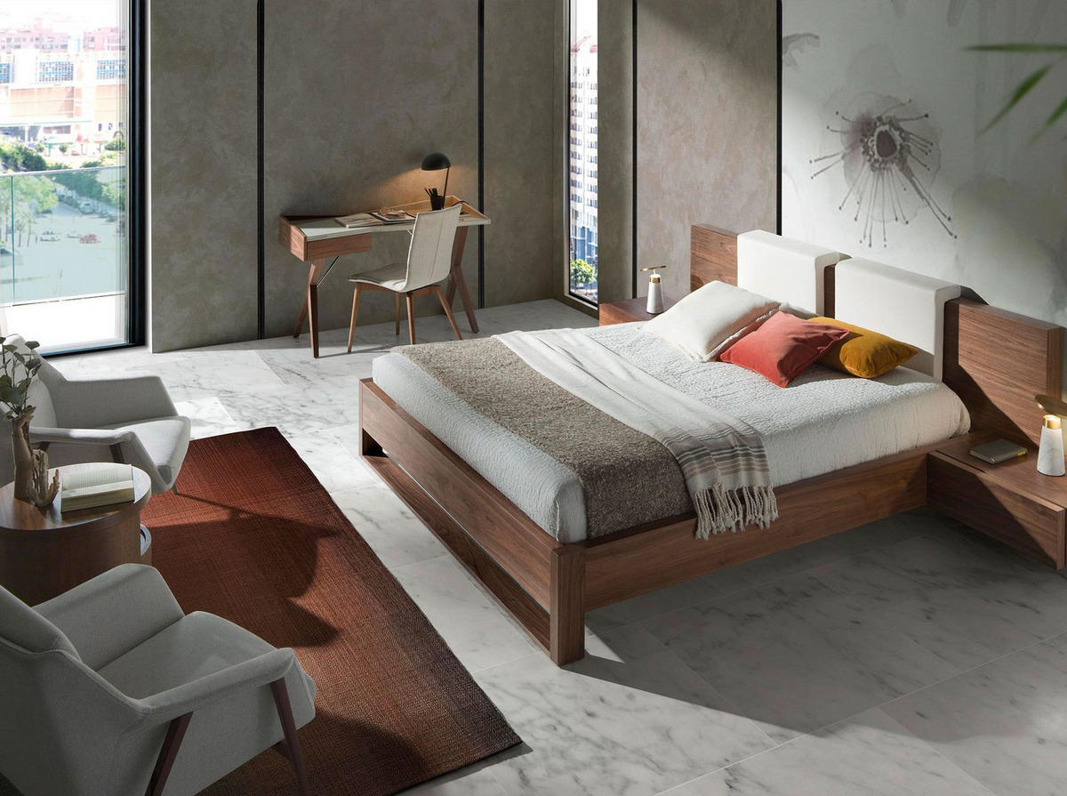 SCHREIBTISCH Schreibtisch aus Nussbaumholz mit grauer Holzplatte 120/60/81 cm - Walnussfarben/Grau, Holz (60/120/81cm) - ANGEL CERDA