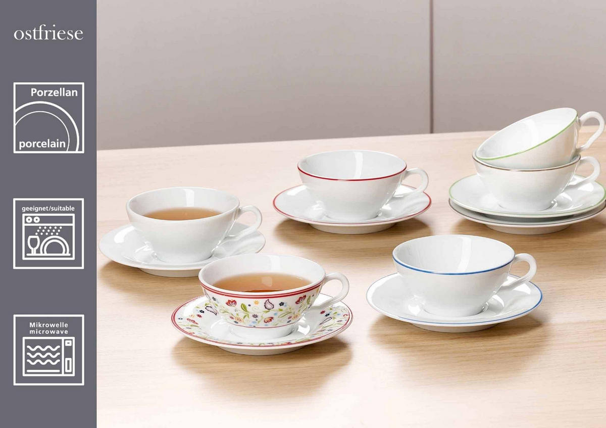 TEETASSEN Shanti Ostfriese bunt 100 ml 6er Set - Multicolor, Keramik (100L) - Ritzenhoff Breker