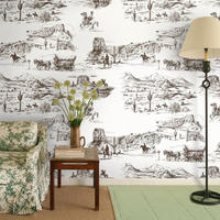 TAPETE Western aus echtem Papier, 200x280cm, 8 Bögen - Braun, Papier (200/280cm) - WALLPAPERS4BEGINNERS