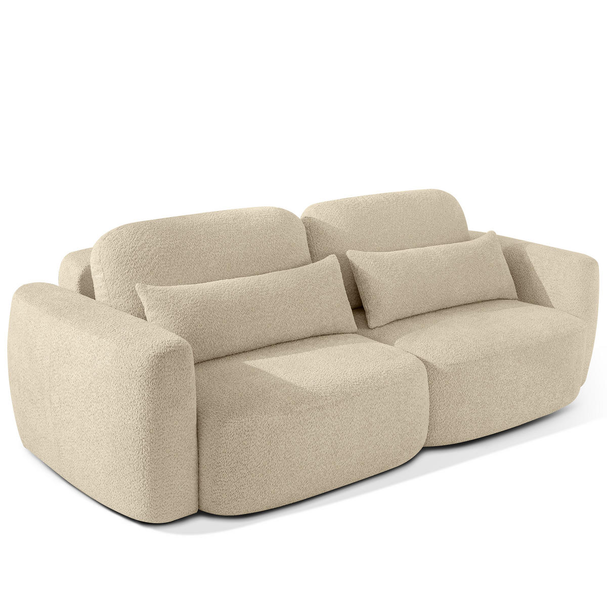 SITZGARNITUR ELOSA - Beige, Holz/Textil (245/85/115cm) - KONSIMO®