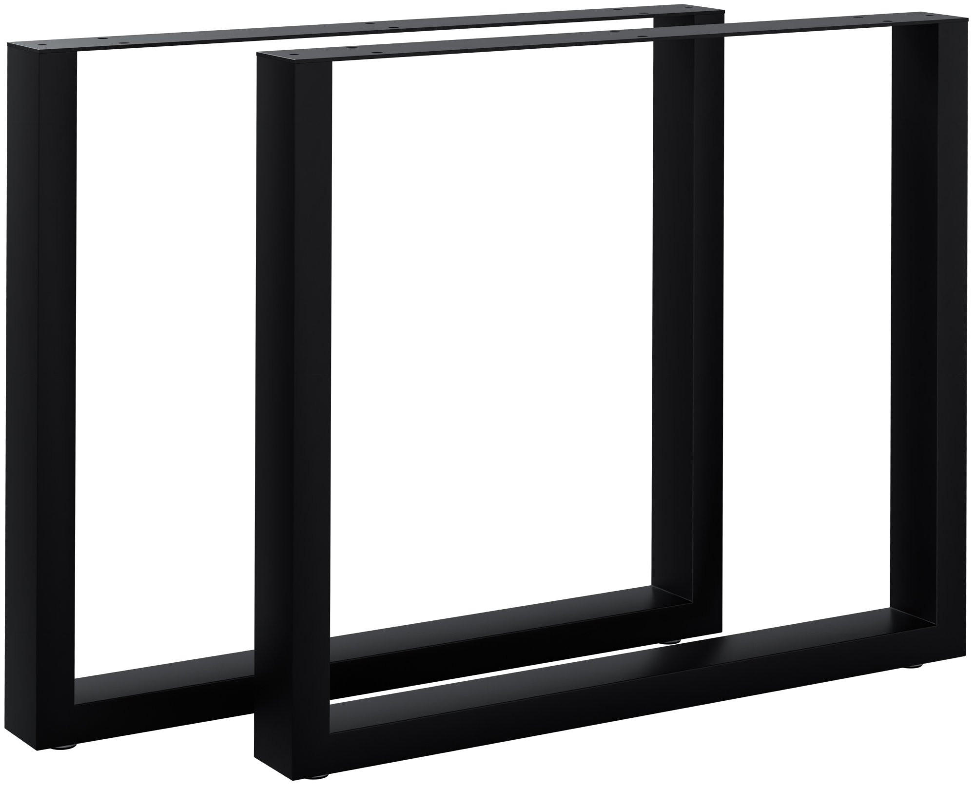 TISCHBEIN 2er Set Metall Schwarz - Schwarz, Metall (80/72/8cm) - CLP