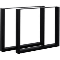 TISCHBEIN 2er Set Metall Schwarz - Schwarz, Metall (80/72/8cm) - CLP