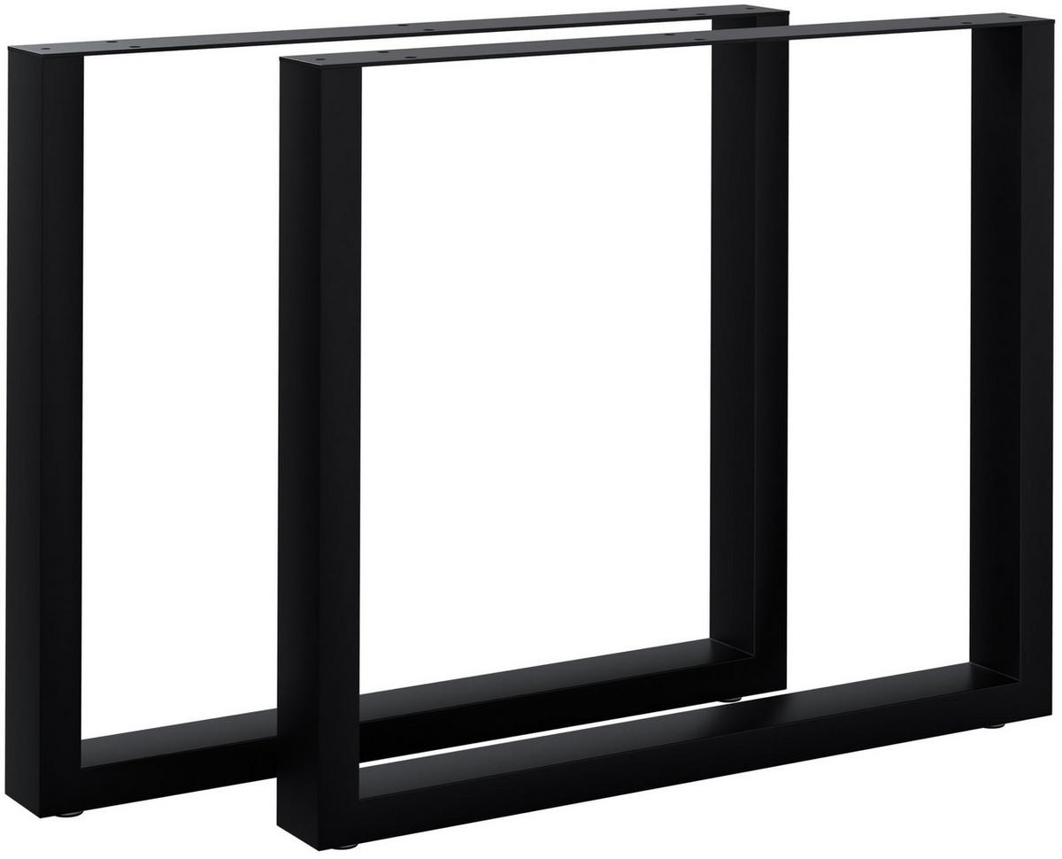 TISCHBEIN 2er Set Metall Schwarz - Schwarz, Metall (80/72/8cm) - CLP