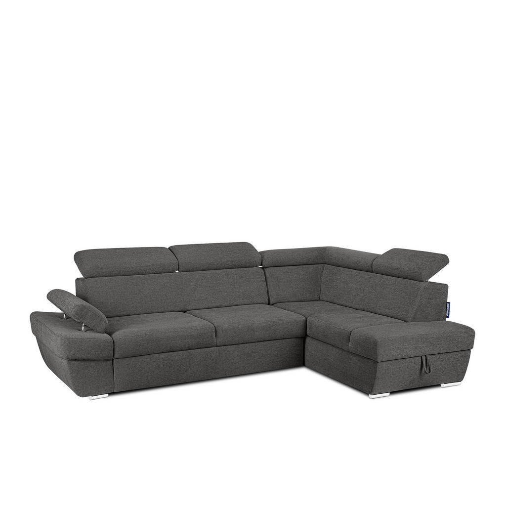 Thumbnail - Konsimo® Schlafecksofa, Anthrazit, Textil, L-Form,L-Form, 270x190 cm, Hergestellt in Europa, Wohnzimmer, Sofas & Couches...