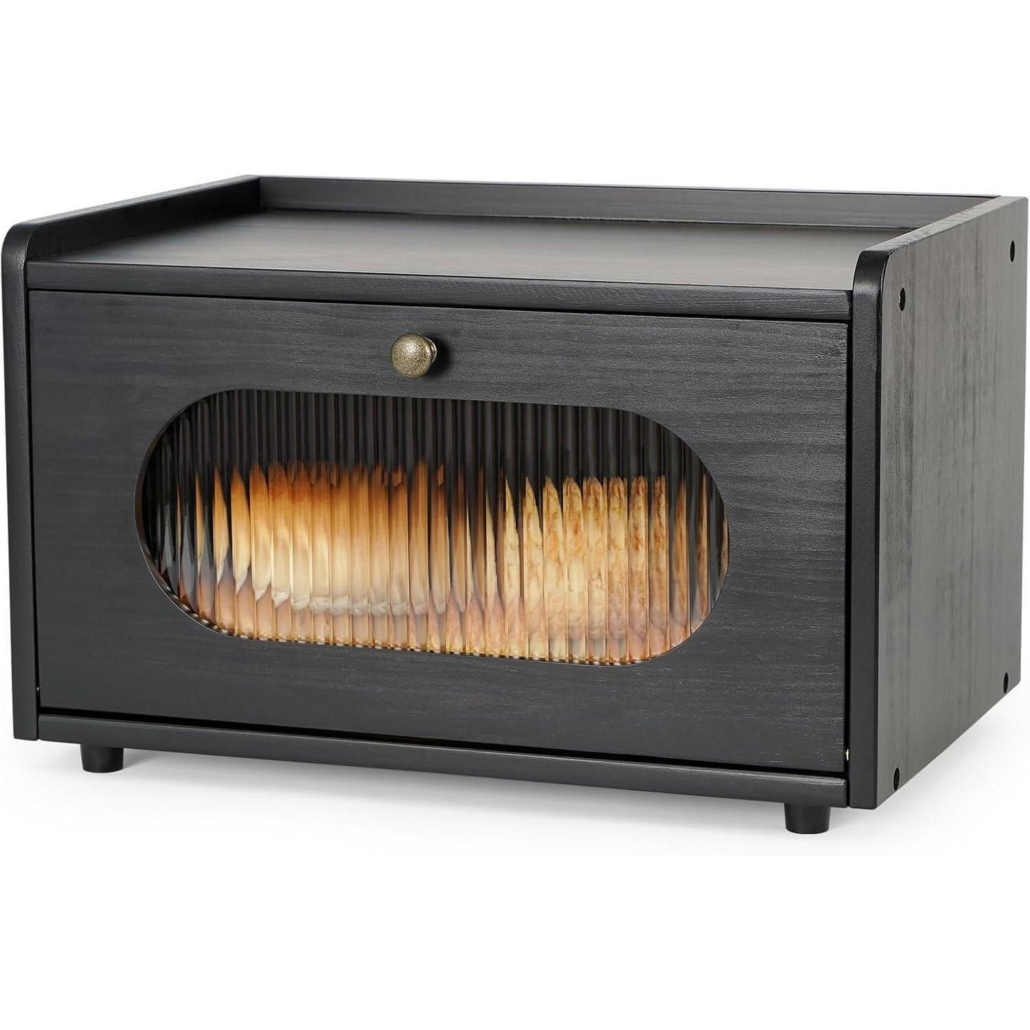 BROTKASTEN Holz Schwarz 36.5x23.5x22cm - Braun, Holz (23.5/22/36.5cm)