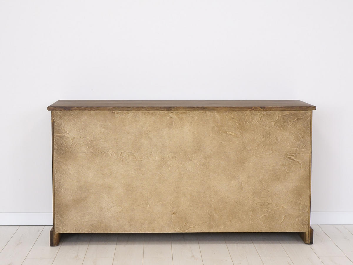 KOMMODE aus Massivholz Rustyk 3/9 - Dunkelbraun/Schwarz, Holz (152/80/45cm) - Seart