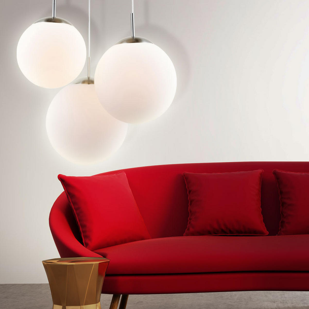 HÄNGELEUCHTE Joel Glas Weiß - Weiß, Glas (51.5/51.5/80cm) - Globo Lighting