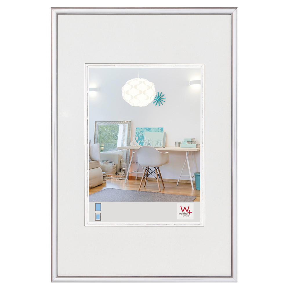walther design Kunststoffrahmen Silber 30.7x40.8x1.4 cm