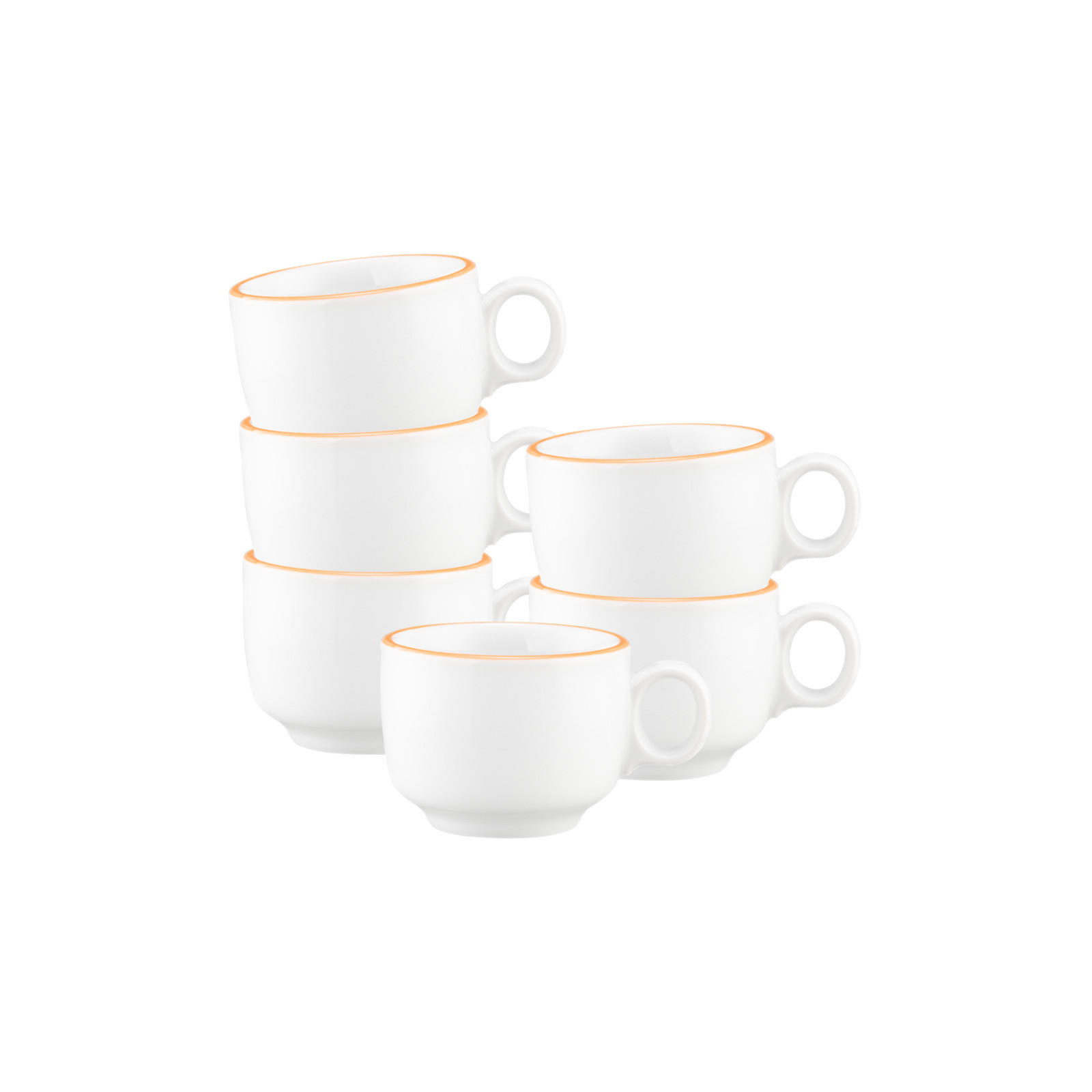 ESPRESSOTASSEN Sento Home Pure Lines Mango Orange 80 ml 6er Set - Orange, Keramik (0.08L) - Seltmann Weiden
